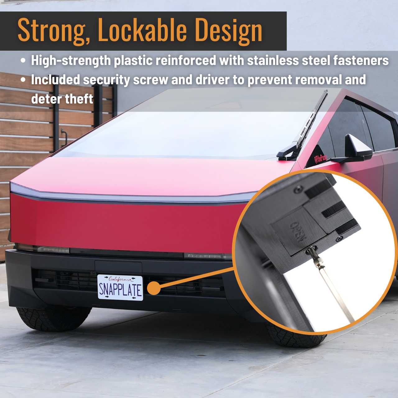 Tesla Cybertruck SnapPlate Front License Plate Holder