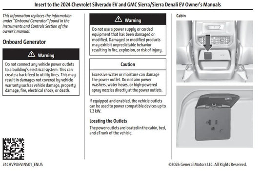 Silverado EV & Sierra EV Energy Transfer Manual Update