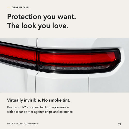 Tail Lights Tint & Clear PPF | Rivian R2, Precut Rear Light Protection