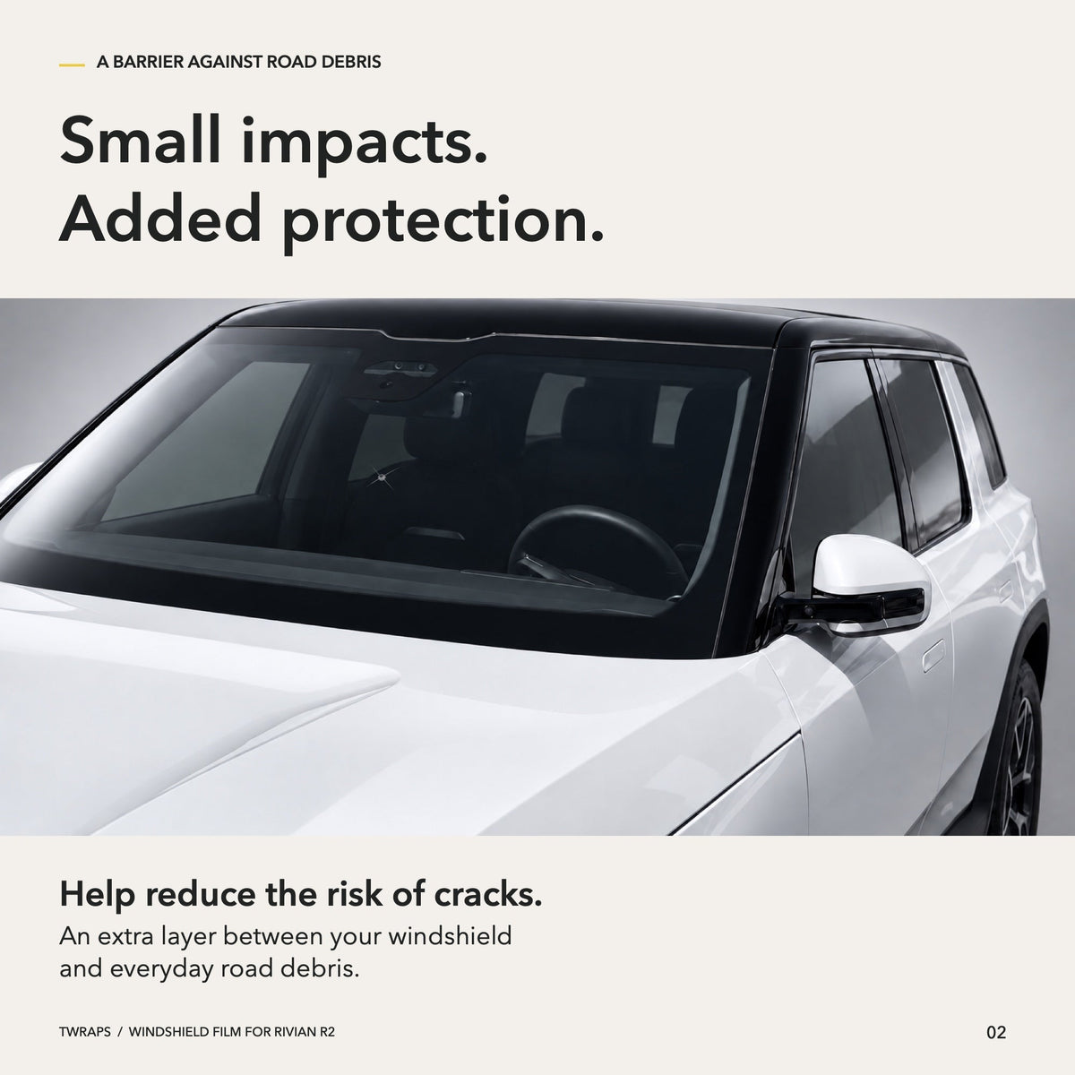 Rivian R2 Windshield Protection Film - UV & IR - Reduce risk of cracks 8b243c5e 3086 4dd6 a81e 3d888ebfcdf5