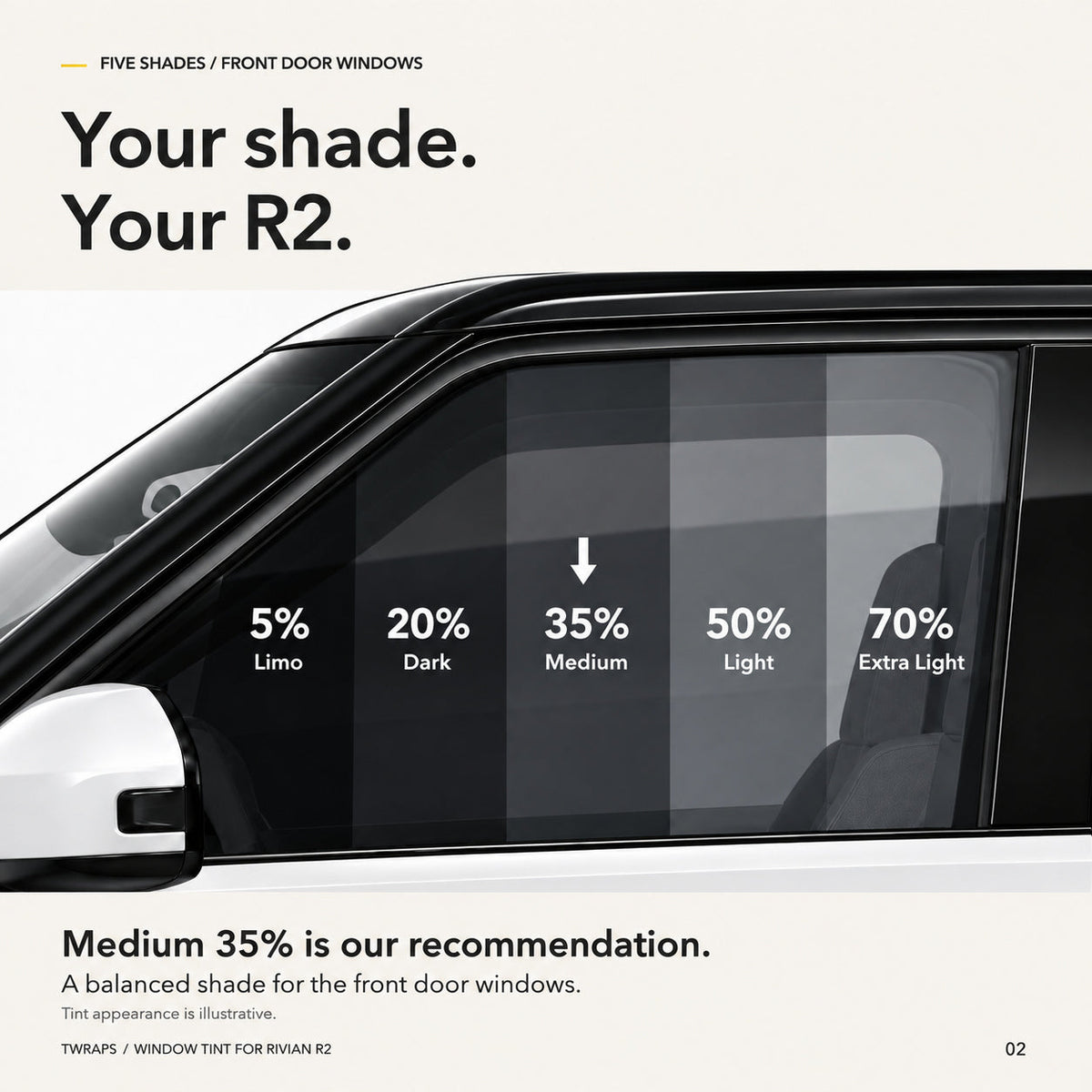 Window Tint Nano Ceramic IR | Rivian R2, Precut