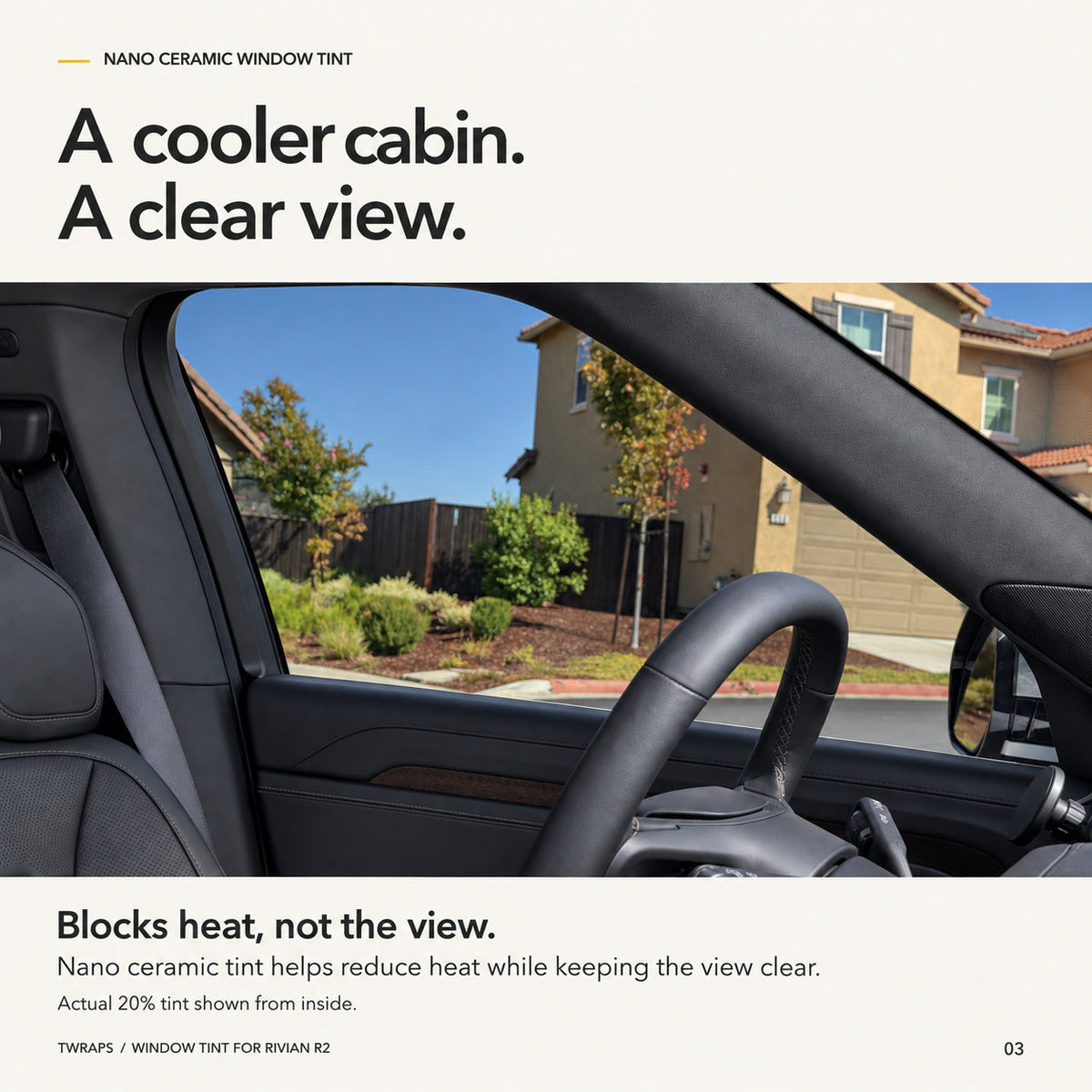 Window Tint Nano Ceramic IR | Rivian R2, Precut