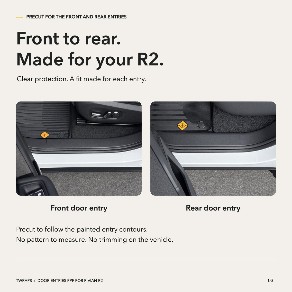 Rivian R2 Door Sill PPF - Clear Entry Paint Protection - Front and rear fit