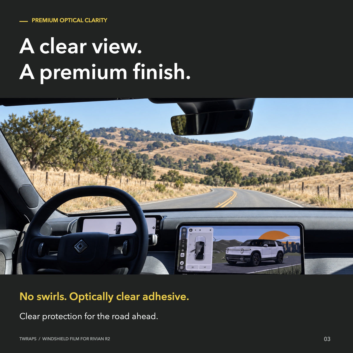 Rivian R2 Windshield Protection Film - UV & IR - Premium clarity 82010466 1a8b 4dc7 a01e e94b329818e3