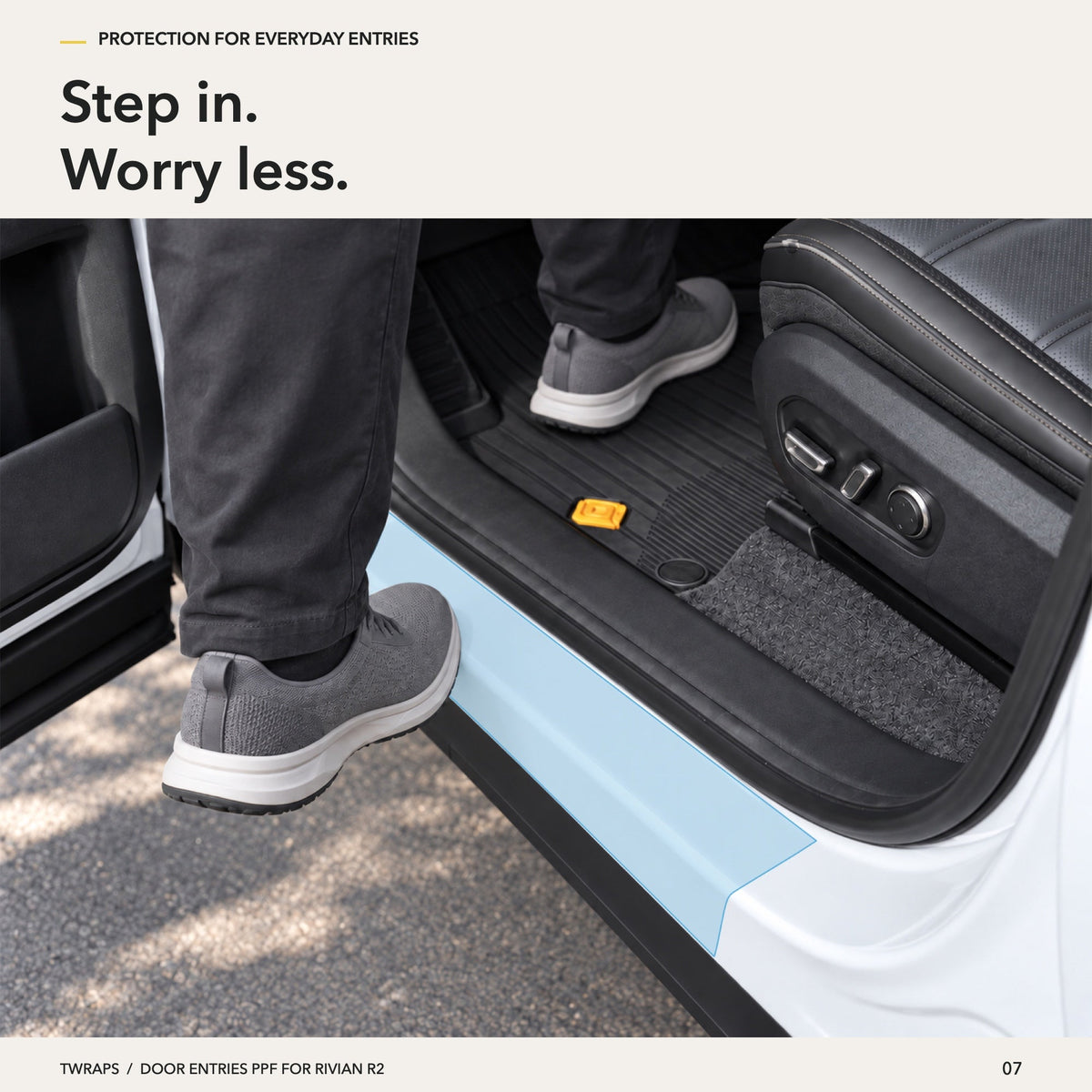 Rivian R2 Door Sill PPF - Clear Entry Paint Protection - Everyday entries
