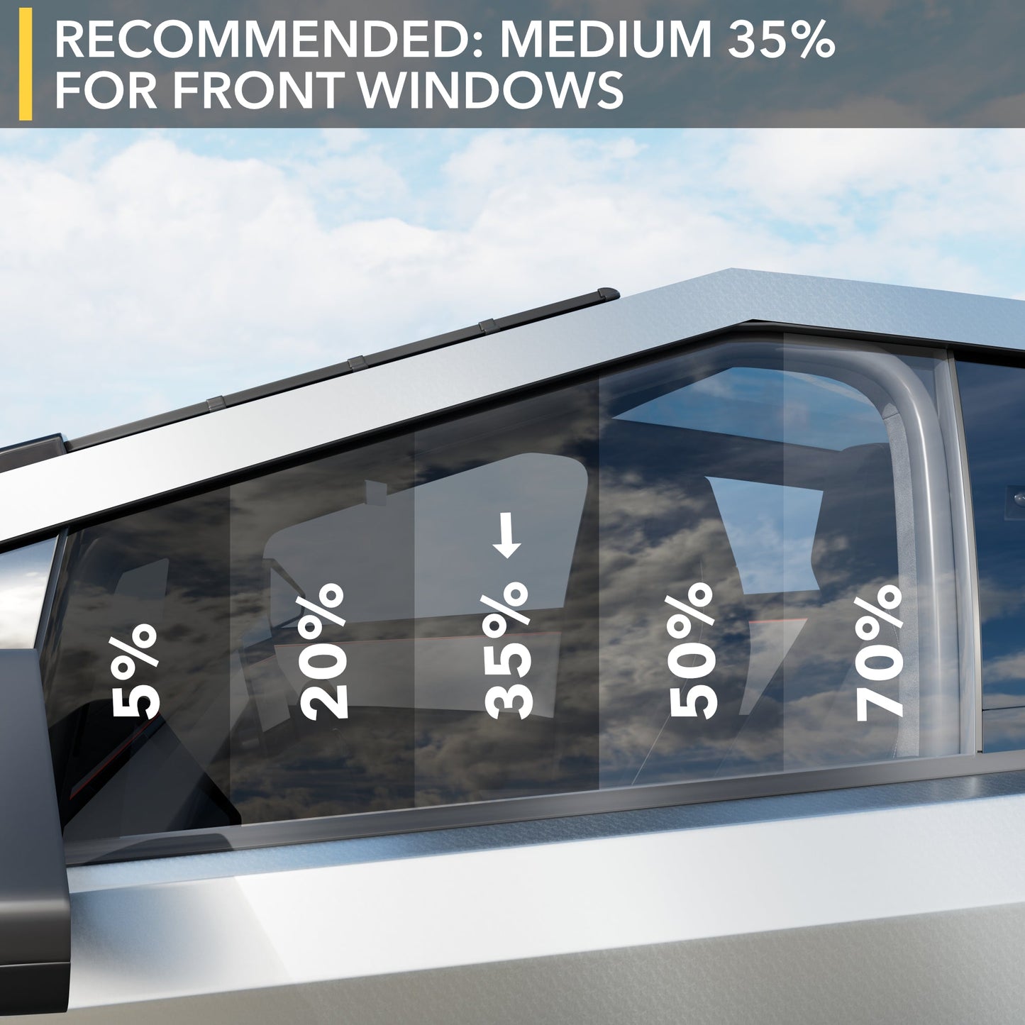 Nano Ceramic Windows Tint compatible with Tesla Cybertruck