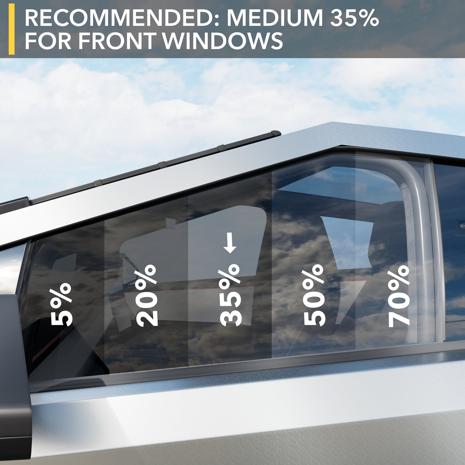Nano Ceramic Windows Tint compatible with Tesla Cybertruck