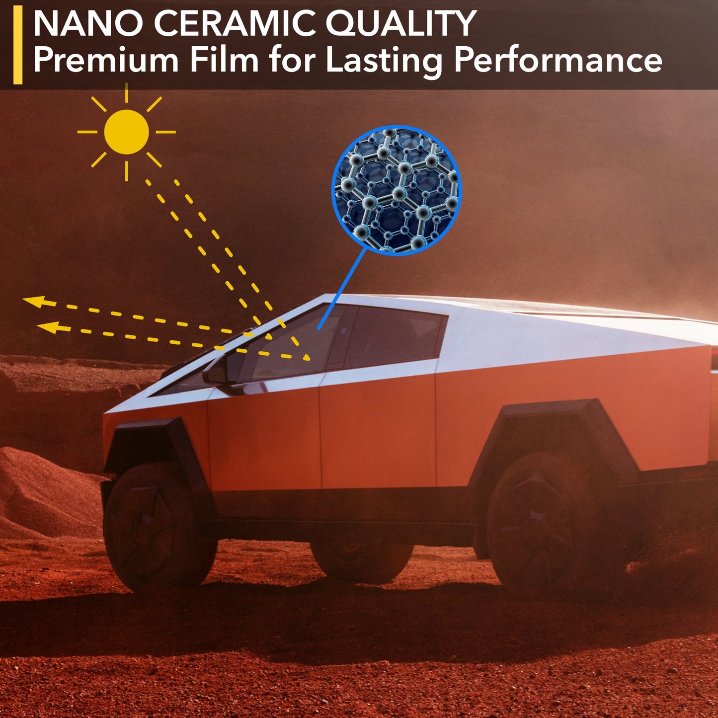 Nano Ceramic Windows Tint compatible with Tesla Cybertruck