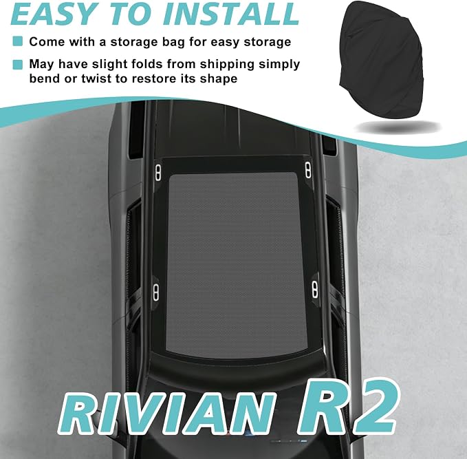 BestEvMod Rivian R2 Roof Sunshade - Foldable Black - GCgUfFL. AC SX679