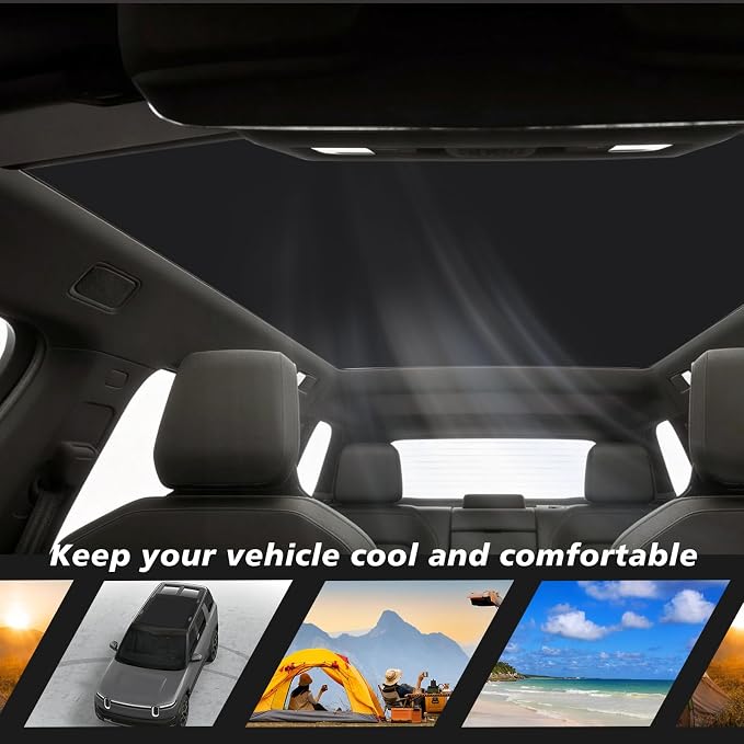 BestEvMod Rivian R2 Roof Sunshade - Foldable Black - JzPjphKTL. AC SX679