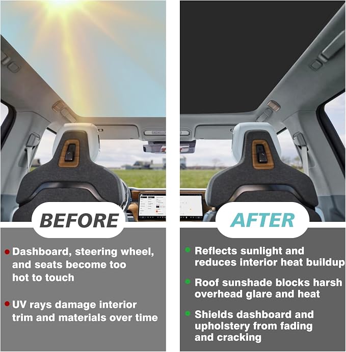 BestEvMod Rivian R2 Roof Sunshade - Foldable Black - TNH xiXRL. AC SX679