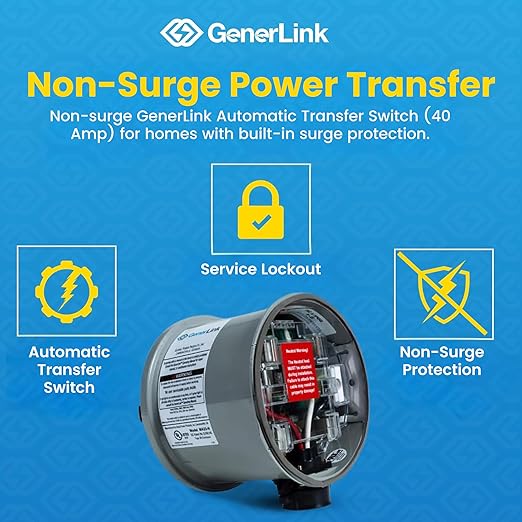 GenerLink Automatic Transfer Switch for Home Generator Non-Surge portable power product