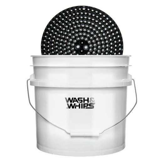 WASH&WHIPS Chenille Premium Scratch-Free Microfiber Lint-Free Blue Wash Mitt 8" x 10"in & Black Pitstop Particle Interceptor