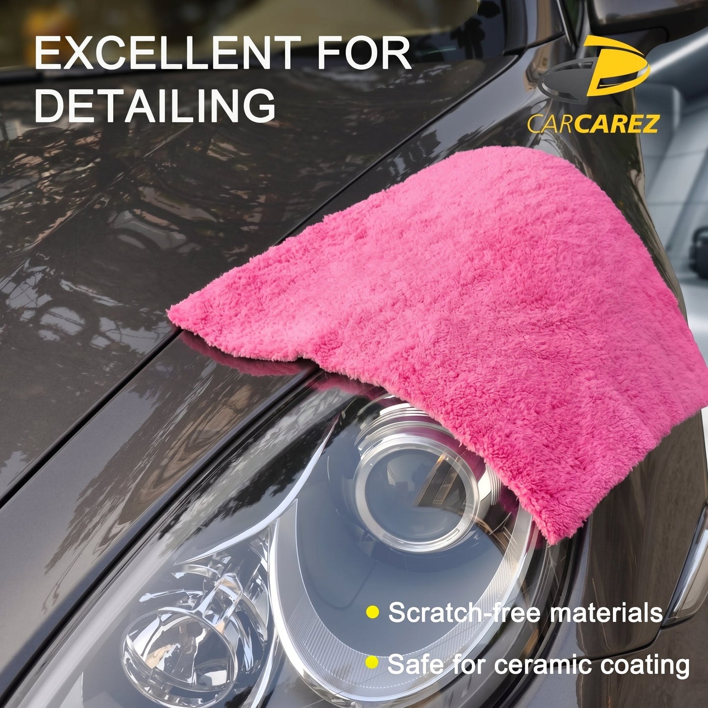 WASH&WHIPS Edgeless Microfiber Coral Fleece with Ultrasonic Edge car detailing product