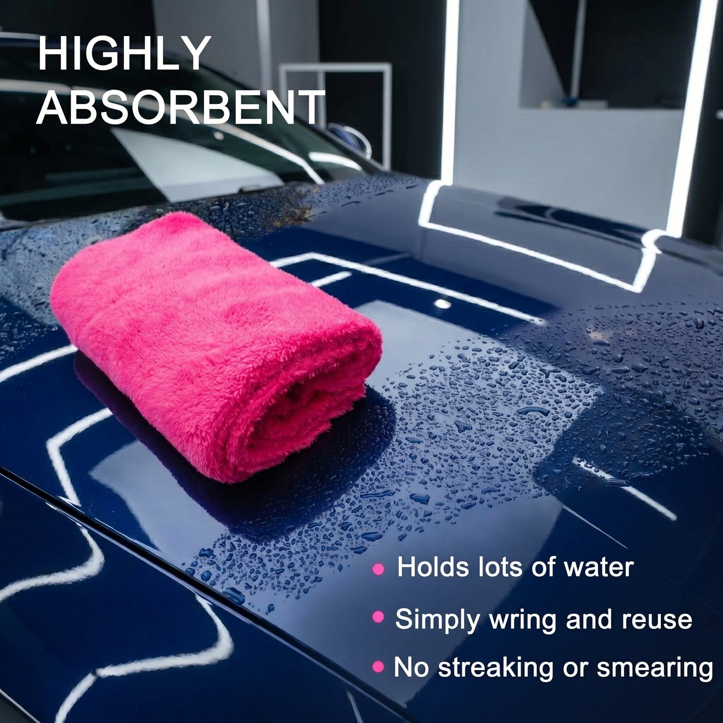WASH&WHIPS Edgeless Microfiber Coral Fleece with Ultrasonic Edge car detailing product