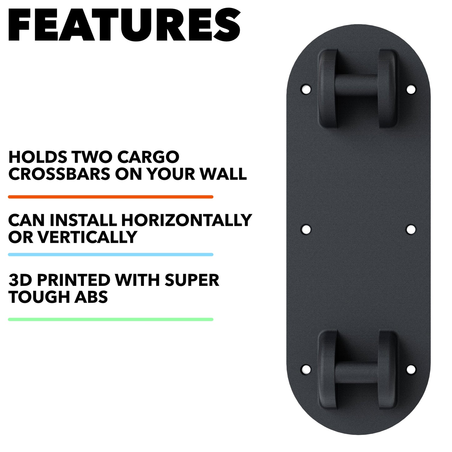 Cargo Crossbars Wall Mount | for Rivian R1T/R1S