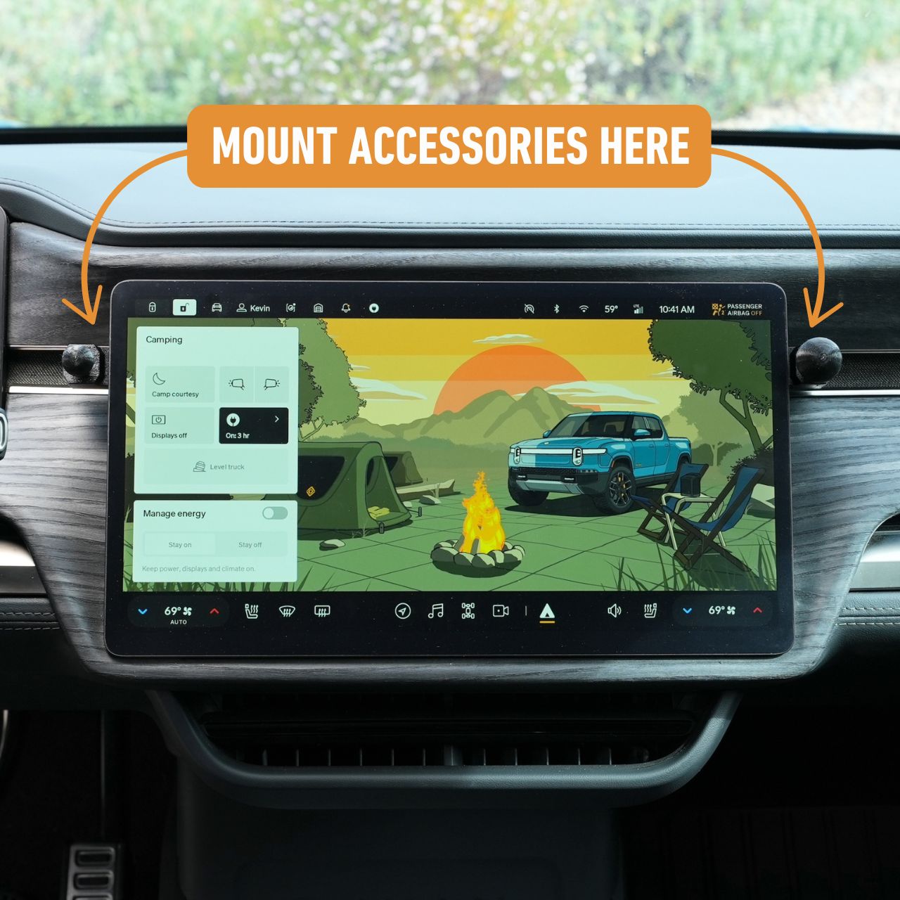 Phone Mount Dash Anchor for Rivian R1T and R1S
