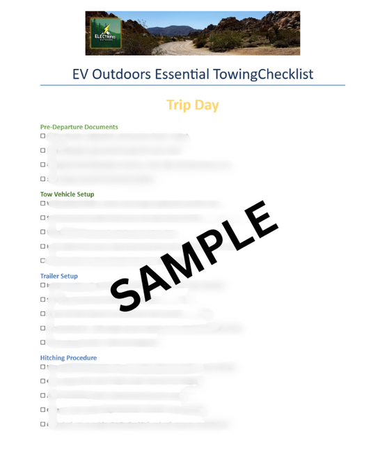 EV Outdoors Towing Checklist & Calculator