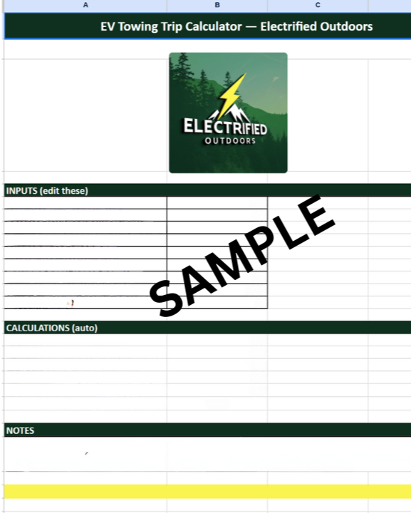 EV Outdoors Towing Checklist & Calculator
