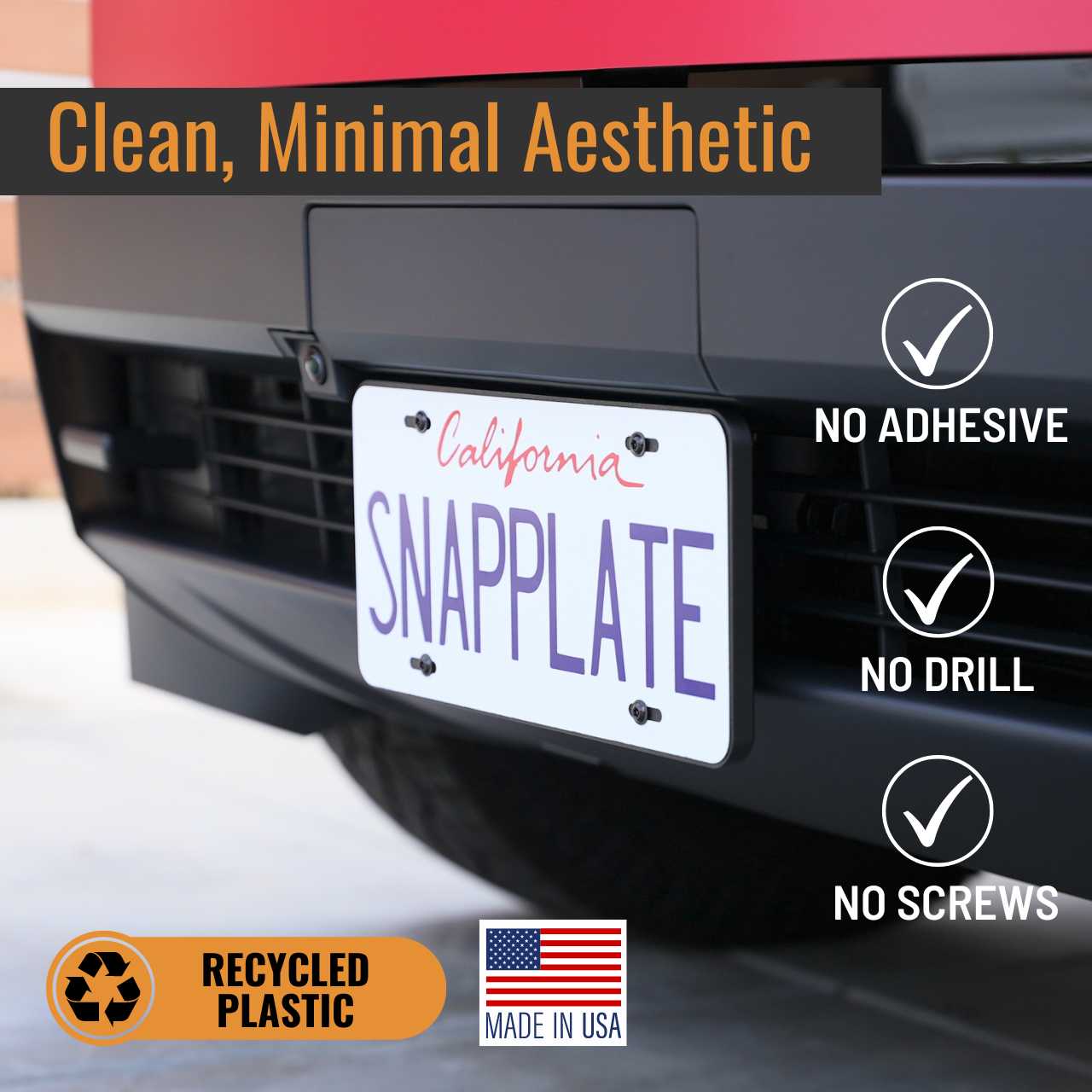 Tesla Cybertruck SnapPlate Front License Plate Holder