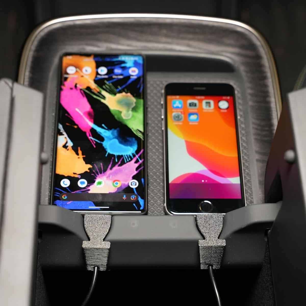 Wired Phone Dock for Rivian R1T & R1S Lightning and USB-C Charging