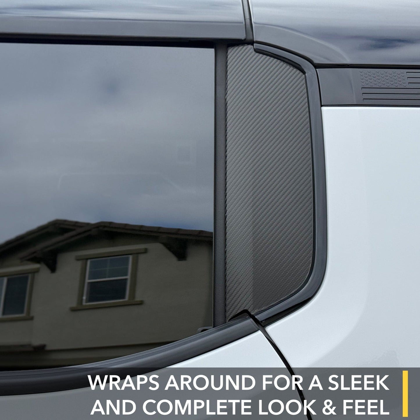 ABC Pillars Vinyl Wrap | GMC Hummer EV - Carbon Fiber Film Decal