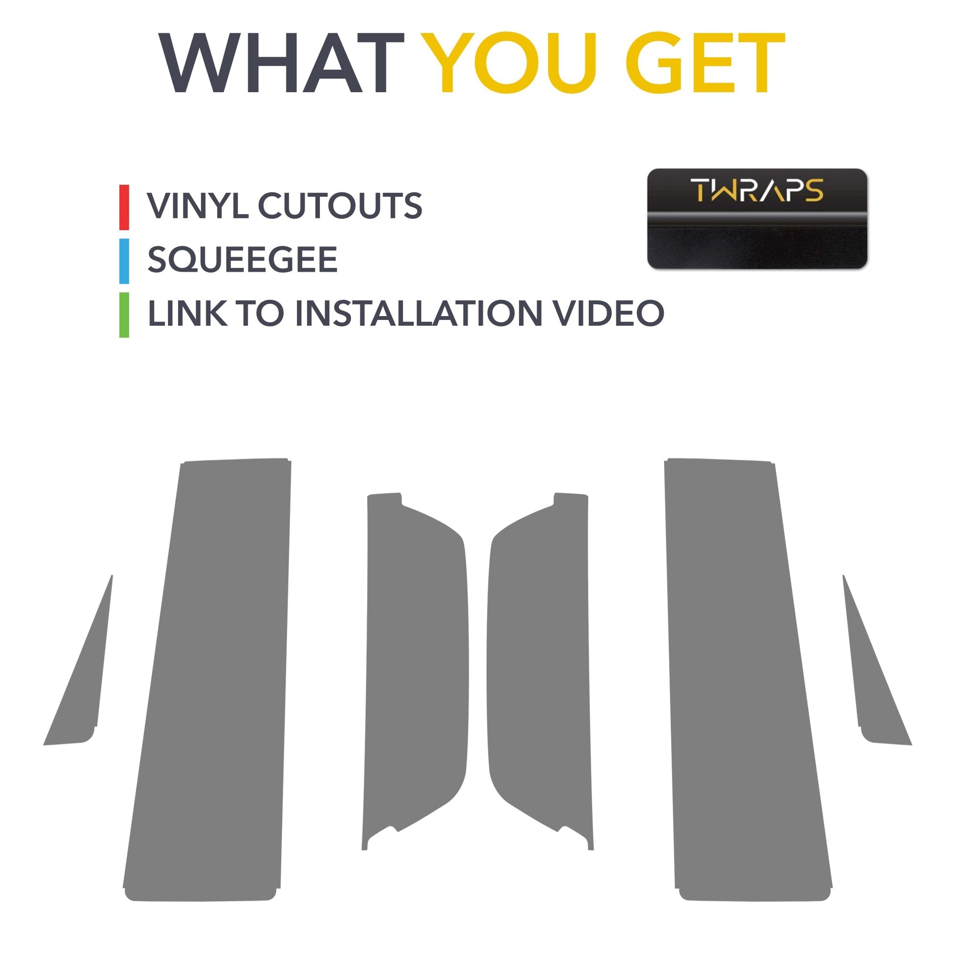 ABC Pillars Vinyl Wrap GMC Hummer EV compatible with GMC Hummer EV