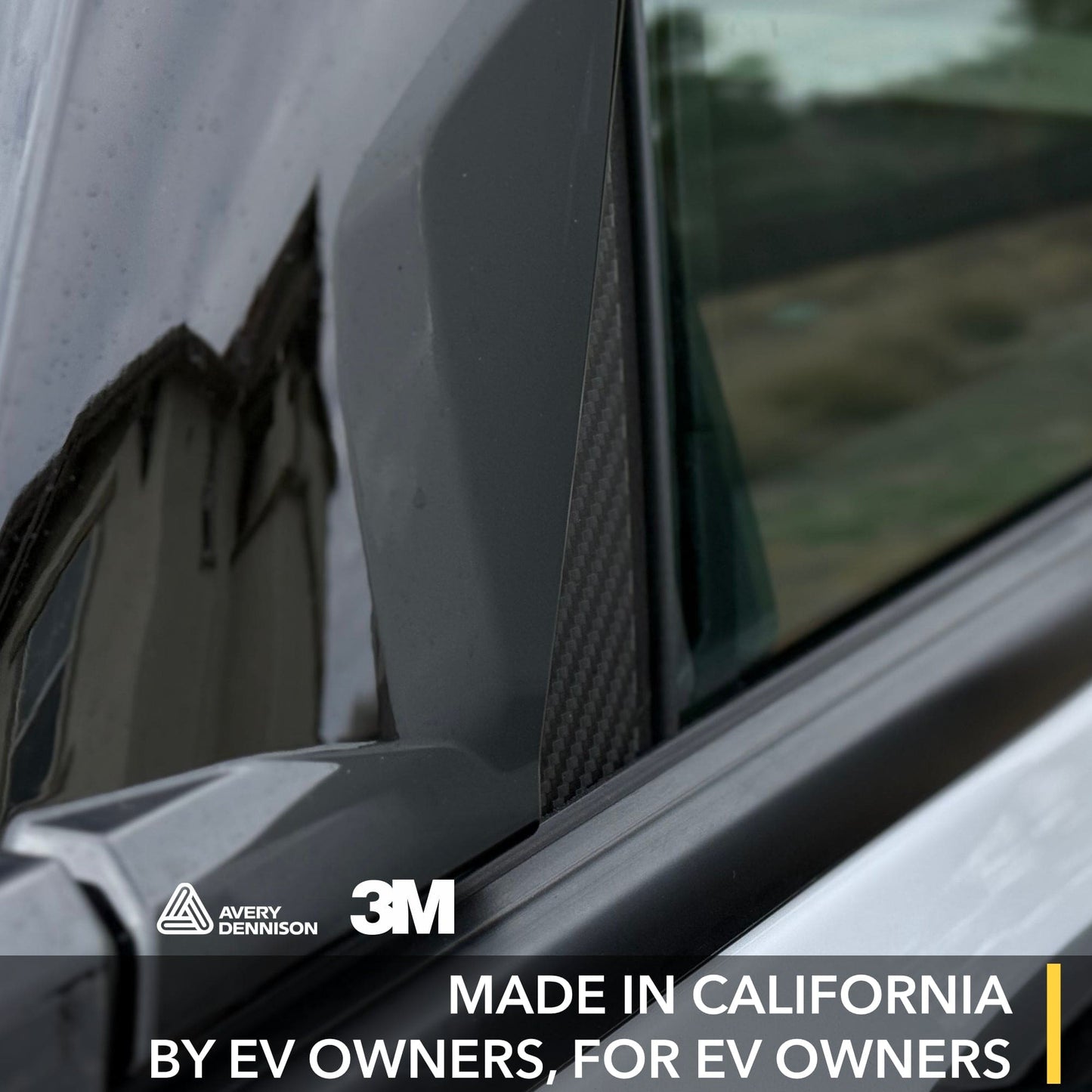 ABC Pillars Vinyl Wrap | GMC Hummer EV - Carbon Fiber Film Decal