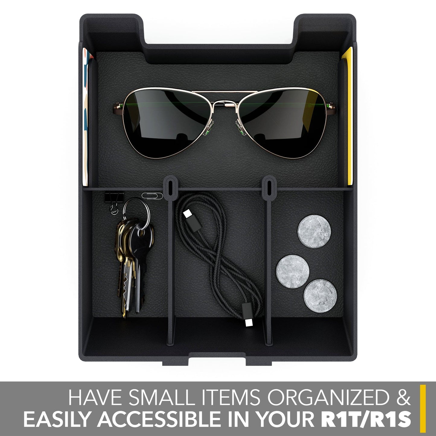 Armrest Organizer | for Rivian R1T & R1S 2021-2026, Storage Tray