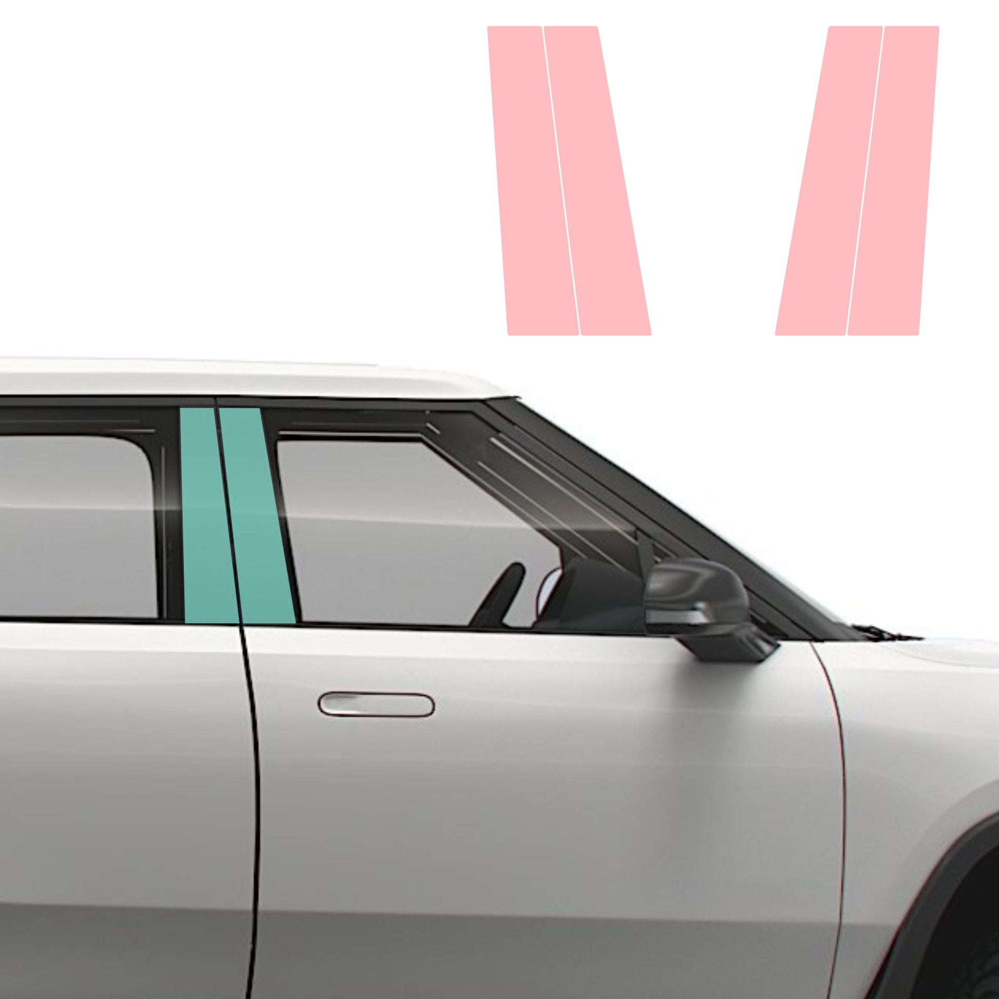 Pillars PPF Paint Protection Film for Rivian R1T/R1S 2021-2026 compatible with Rivian R1S and R1T