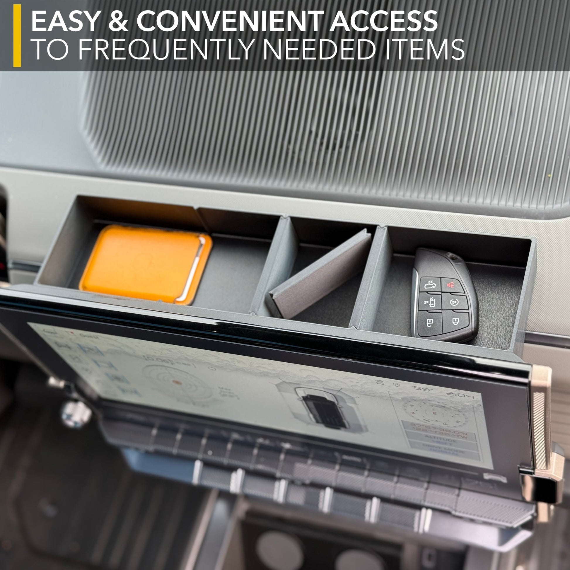 Behind Screen Storage Tray compatible with GMC Hummer EV