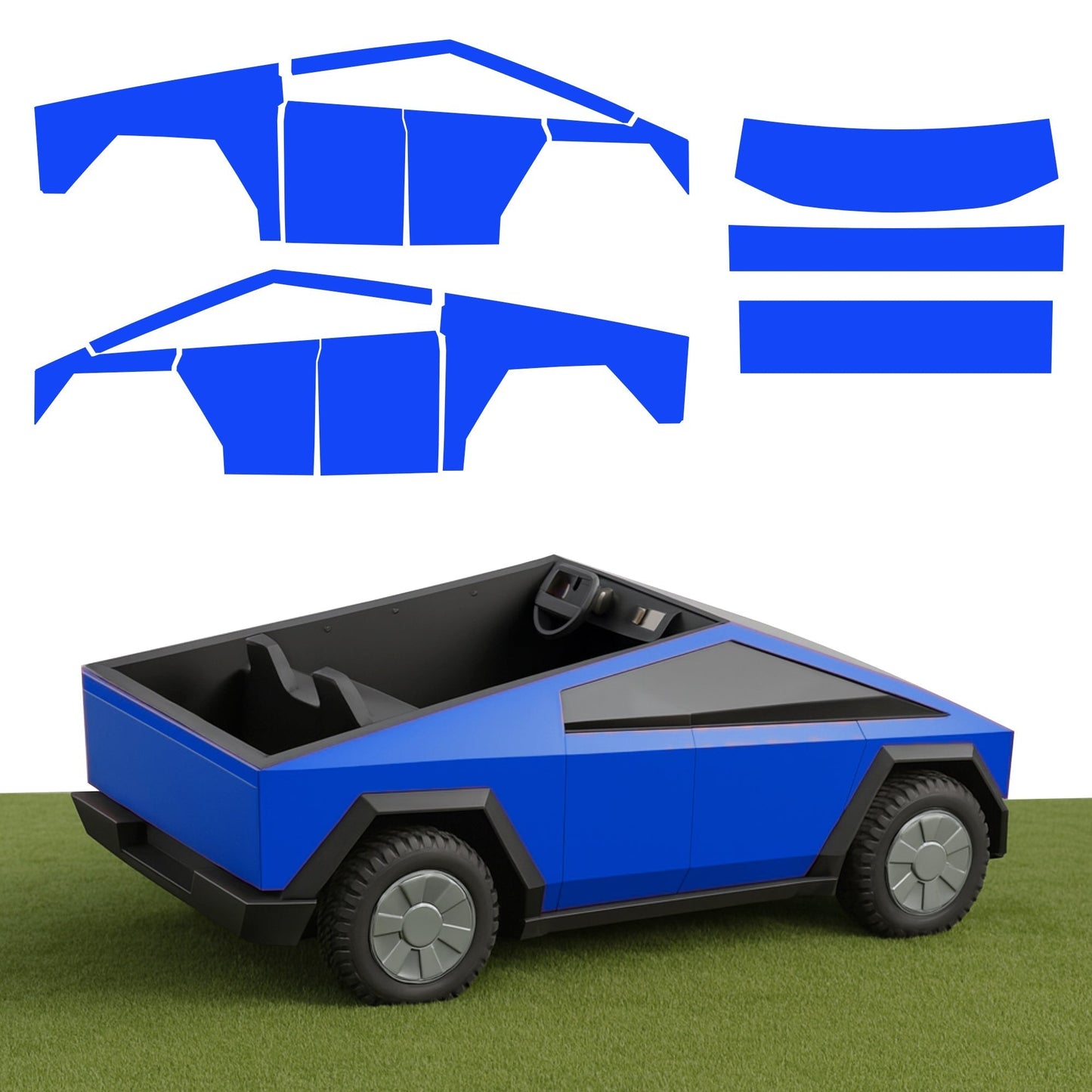 Full Vinyl Wrap Cybertruck for Kids compatible with Tesla Cybertruck