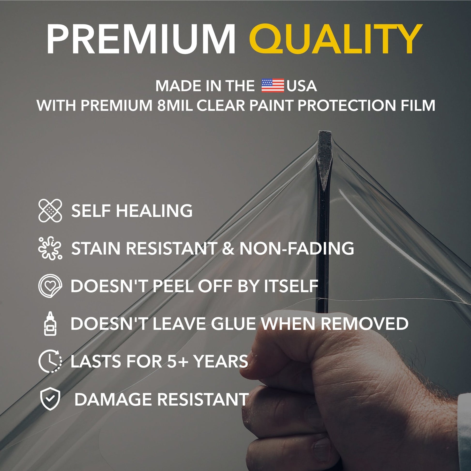 Clear/Stealth PPF Wrap Paint Protection Film for Rivian R1T compatible with Rivian R1T