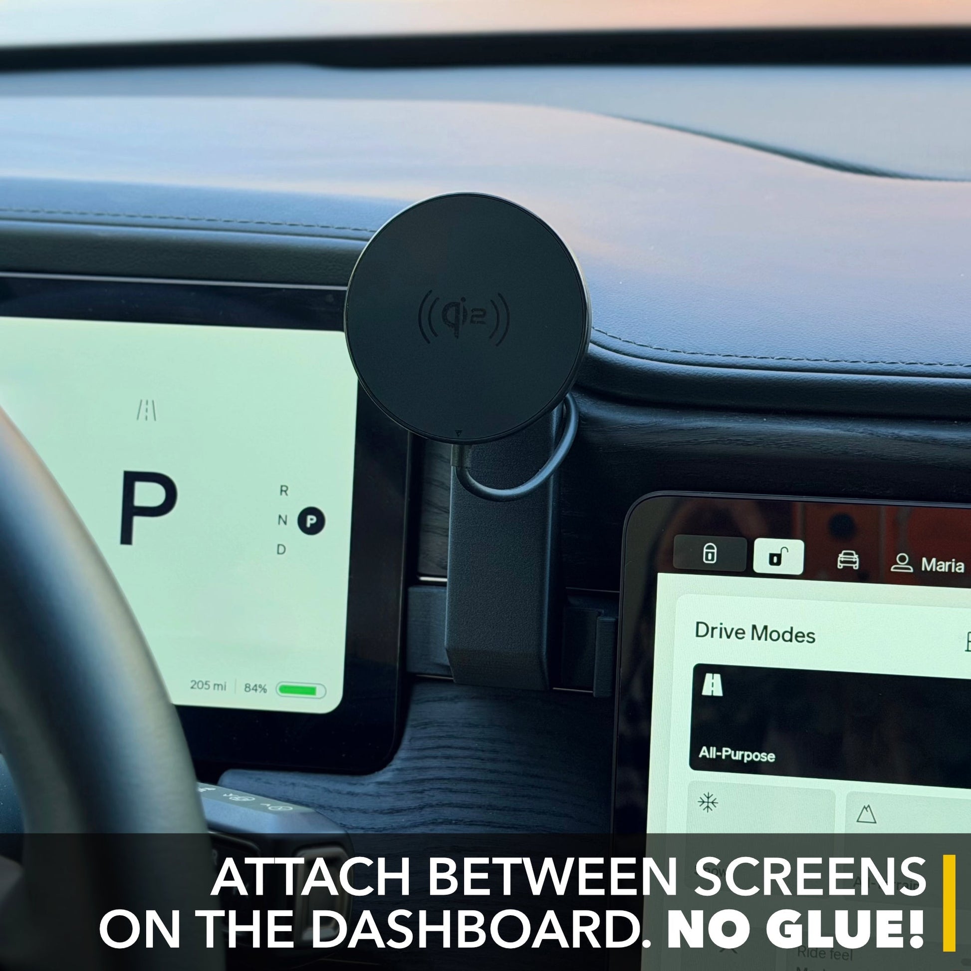 Dashboard Phone Mount/Charger compatible with Rivian R1S and R1T