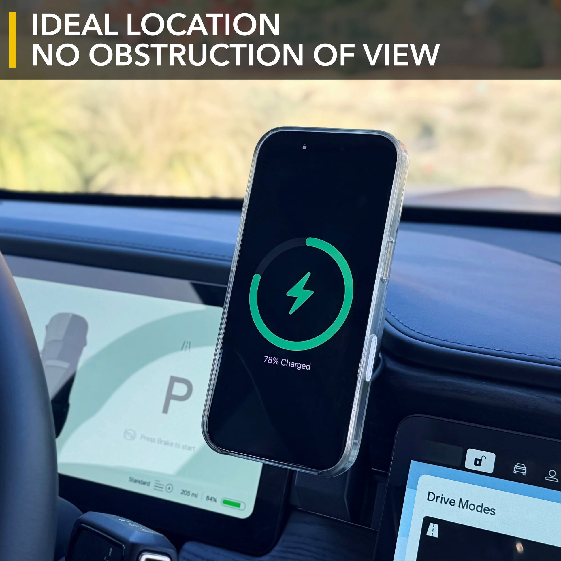 Dashboard Phone Mount/Charger compatible with Rivian R1S and R1T