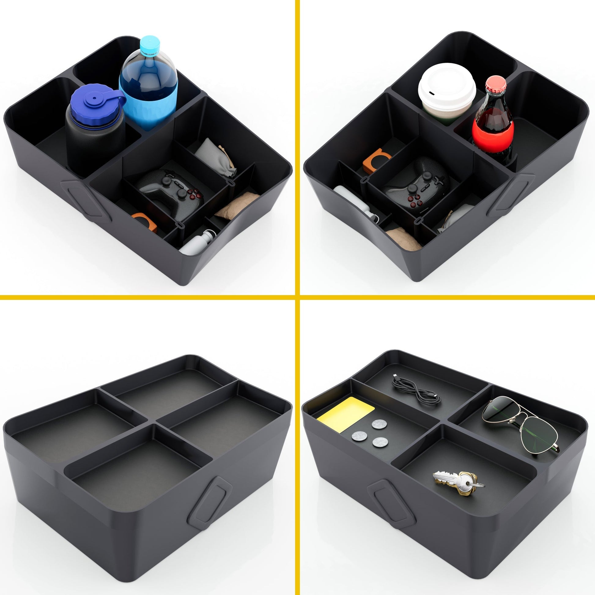 Floor Storage Organizer Lower Center Console Tray for Rivian R1S & compatible with Rivian R1S and R1T