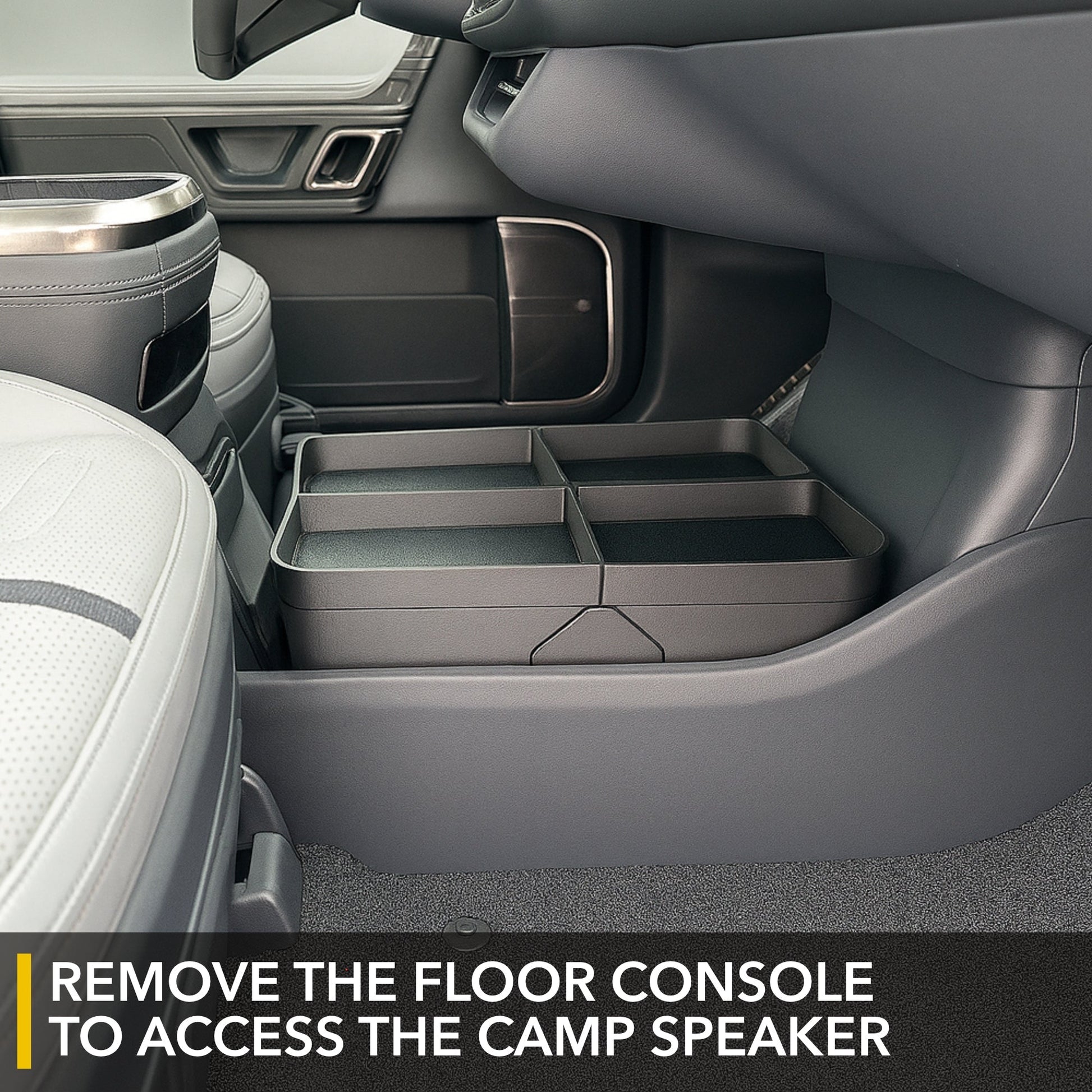 Floor Storage Organizer Lower Center Console Tray for Rivian R1S & compatible with Rivian R1S and R1T