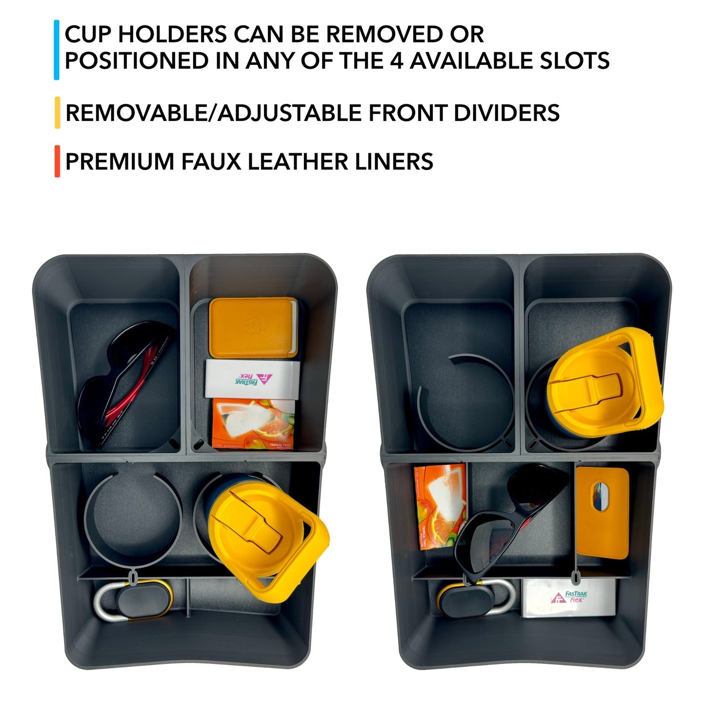 Floor Storage Organizer Lower Center Console Tray for Rivian R1S & compatible with Rivian R1S and R1T