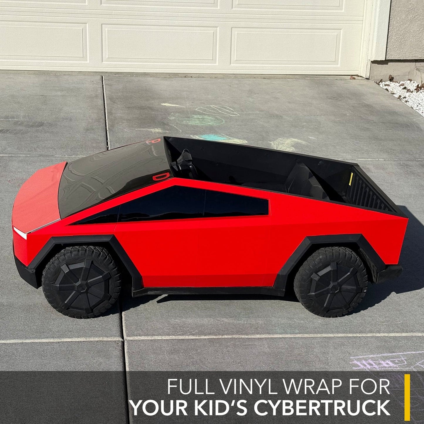 Full Vinyl Wrap Cybertruck for Kids compatible with Tesla Cybertruck