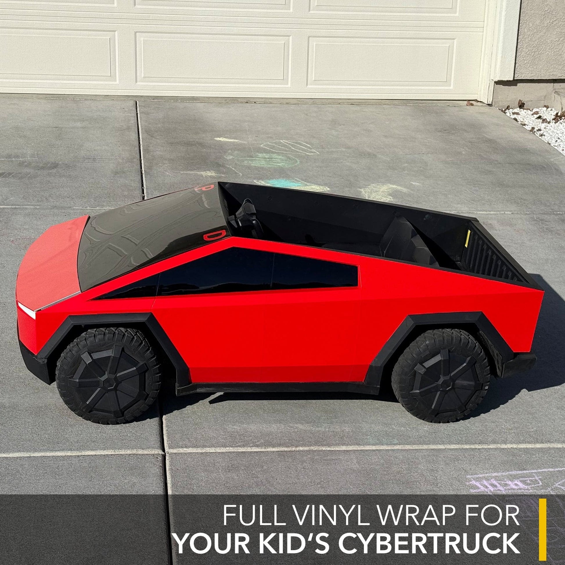 Full Vinyl Wrap Cybertruck for Kids compatible with Tesla Cybertruck