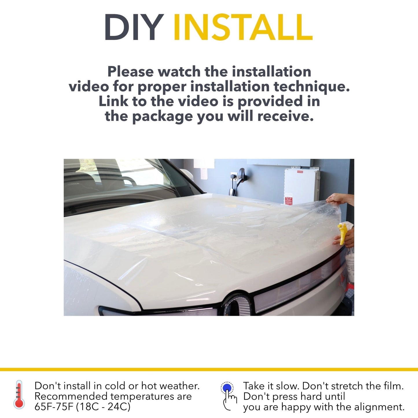 Hood PPF Paint Protection Film for Rivian R1T/R1S compatible with Rivian R1S and R1T