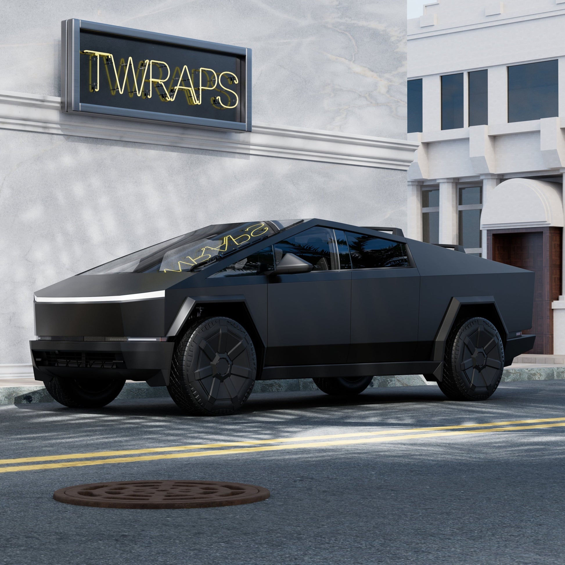 Matte Black Cybertruck Wrap compatible with Tesla Cybertruck