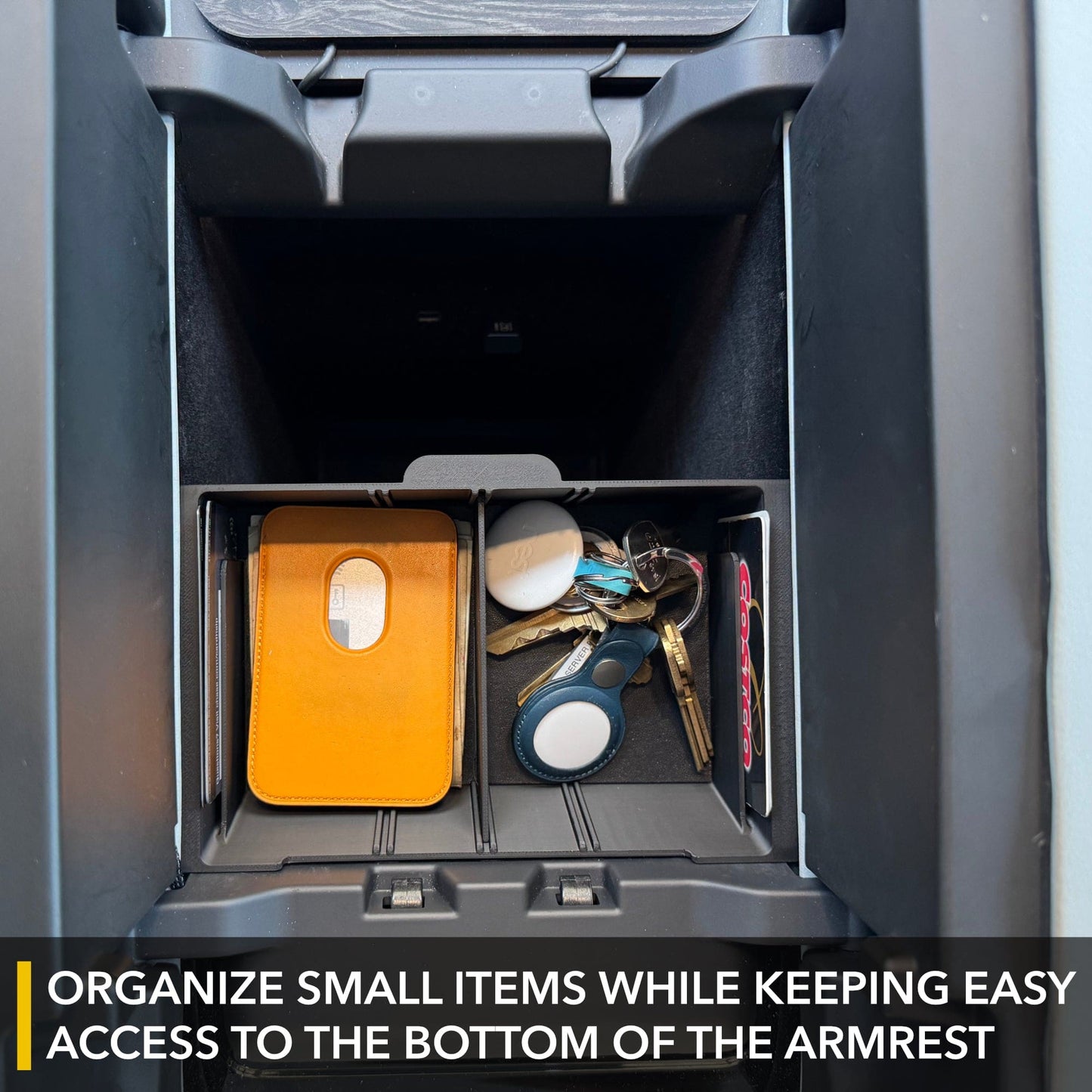 Slidable Armrest/Console Organizer | Half Tray for Rivian R1T/R1S 2021-2026