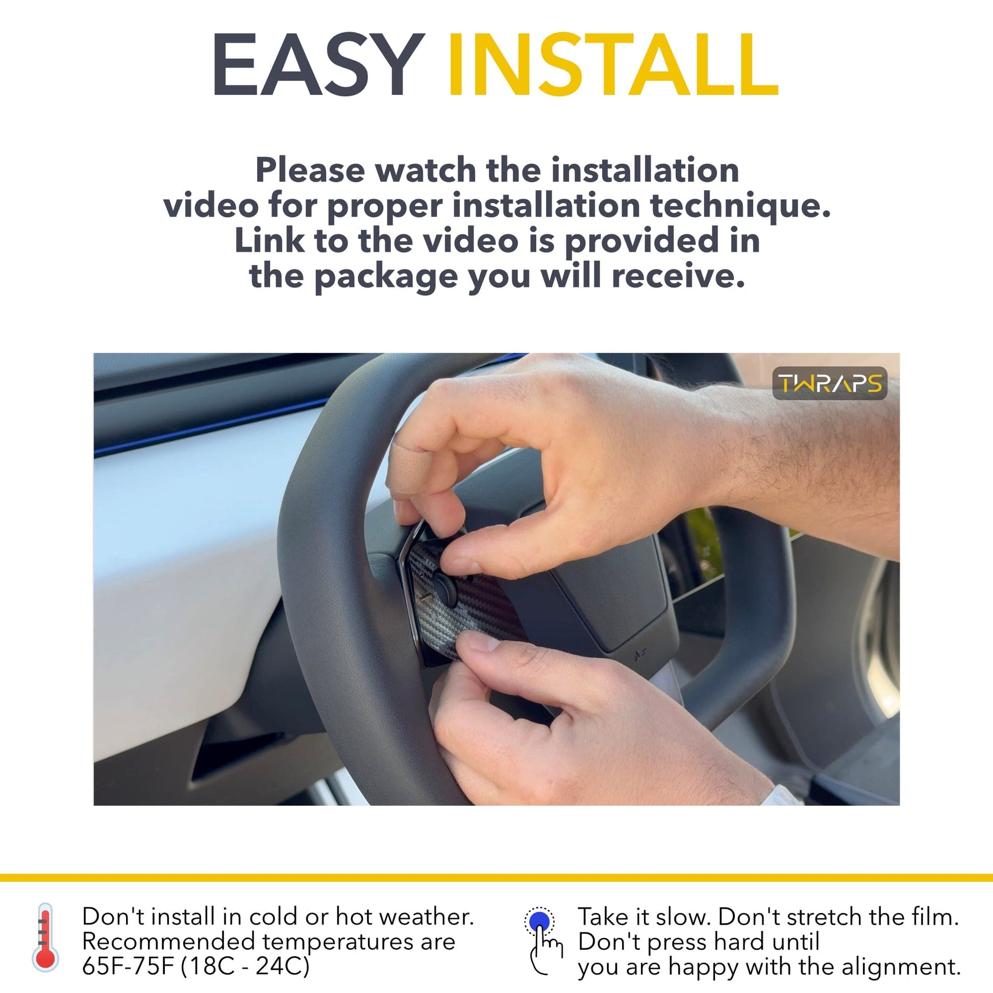 Steering Wheel Vinyl Wrap compatible with Tesla Cybertruck