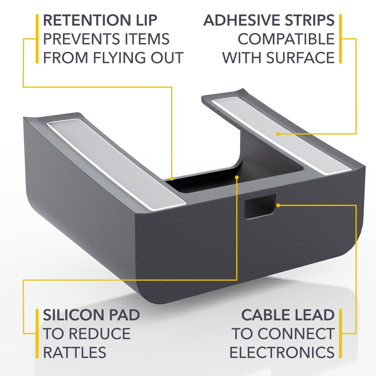 Under Screen Tray | Glovebox Style Organizer for Rivian R1S & Rivian R1T