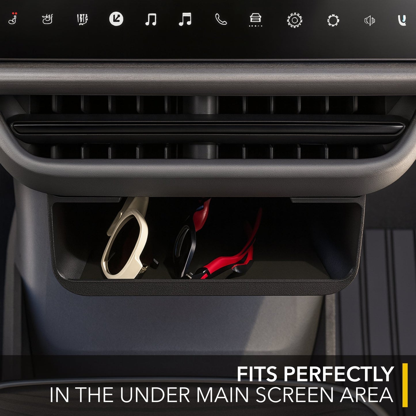 Under Screen Tray Glovebox Style Organizer for Rivian R1S & Rivian compatible with Rivian R1T